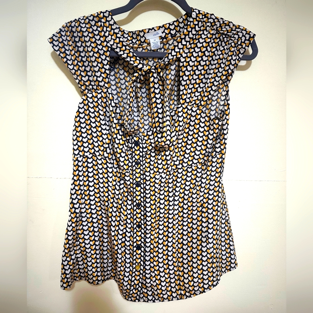 Odille Black and Yellow Patterned Blouse